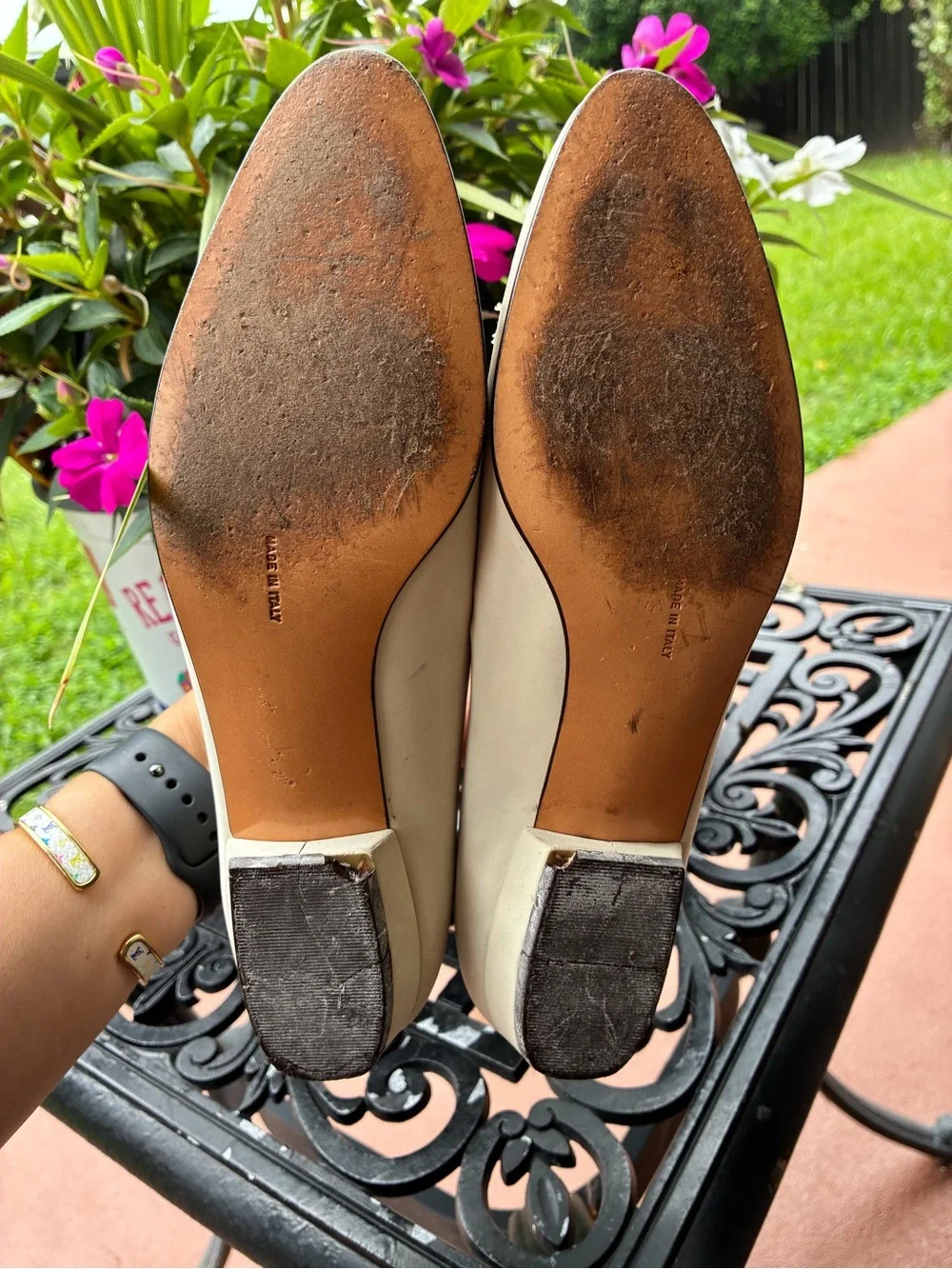 Salvatore Ferragamo Boutique Ivory Leather Tassel Flats Loafers Italy 8
